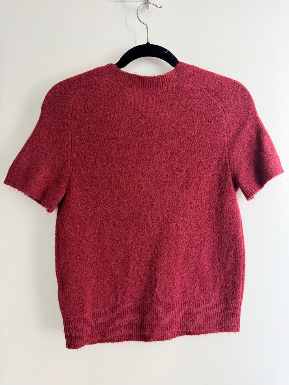 Abercrombie Merino Wool Blend Sweater Tee Burgundy S - Picture 4 of 4